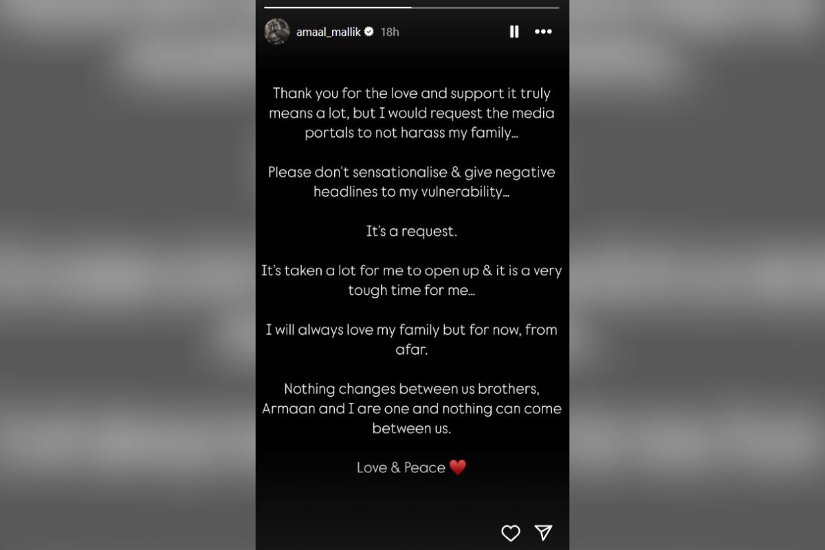 Amaal Malik post for don;t harras my parents