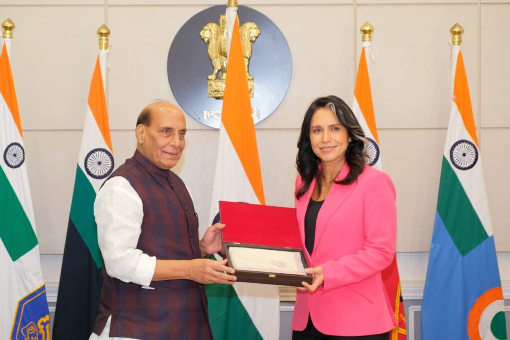 rajnath singh meets tulsi gabbard - india-us defence ties